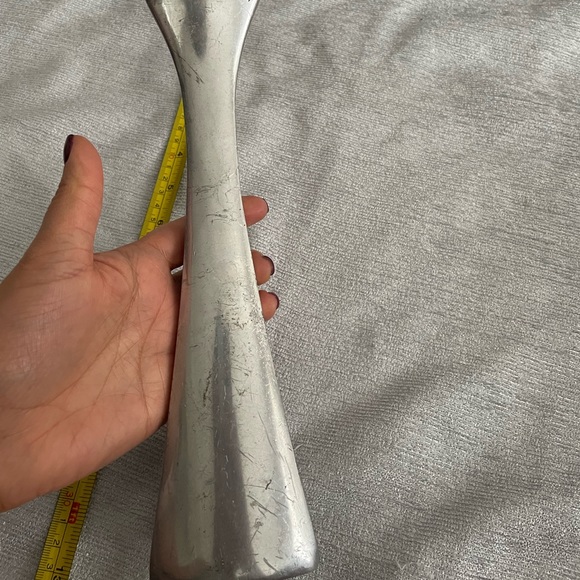 Nambe Lot - Vintage 1965 596 Tri-Corner Taper Candlestick and Small Nambe Dish - Picture 5 of 8